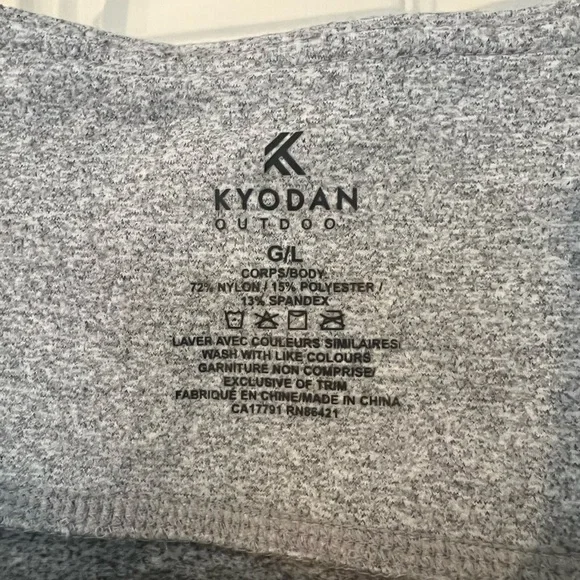 Kyodan Outdoor Gray High-Waist Leggings with Zip Pocket – Size L - Picture 4 of 4